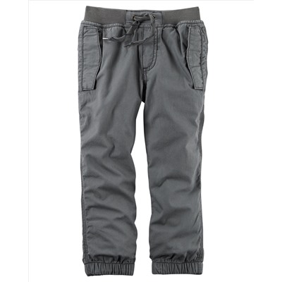 Jersey-Lined Poplin Joggers