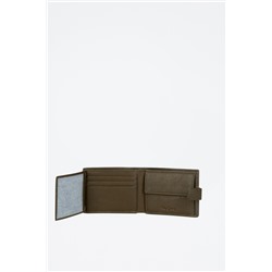 Cartera piel Badge Caqui
