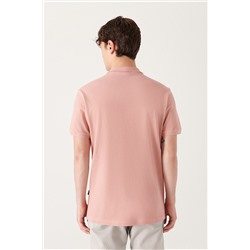 Gül Kurusu %100 Pamuk Serin Tutan Polo Yaka T-Shirt