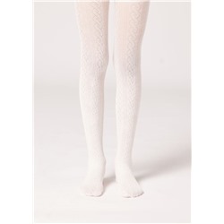 Baumwoll-Strumpfhose mit Lochmuster für Mädchen