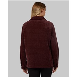 WOMEN'S VELVET SHERPA-LINED SHIRT JACKET