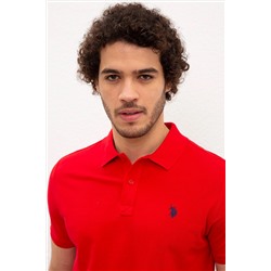 Erkek Kırmızı Basic Polo Yaka Tişört