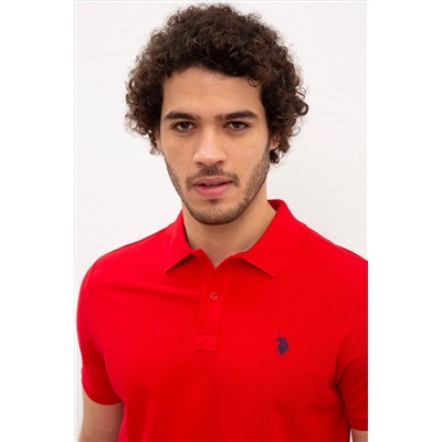Erkek Kırmızı Basic Polo Yaka Tişört