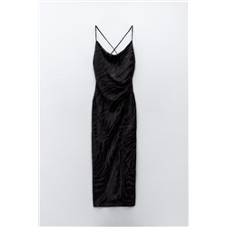 ANIMAL JACQUARD MIDI SLIP DRESS