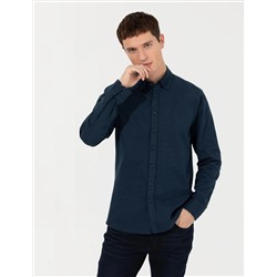 Lacivert Regular Fit Uzun Kollu Gömlek
