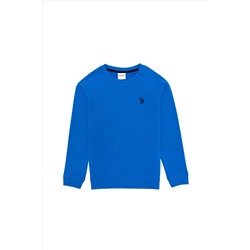 Erkek Çocuk Kobalt Mavi Basic Sweatshirt