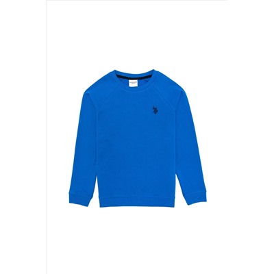 Erkek Çocuk Kobalt Mavi Basic Sweatshirt