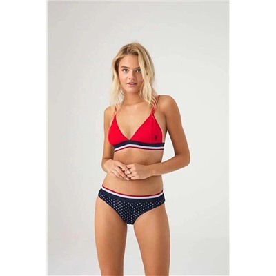 U.S. Polo Assn. Kadın, Lisanslı, USPA, Kırmızı Büstiyer Slip Takım Perita-P66P253