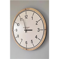 Blackframe Wood And Soft Style - Açık Gri & Meşe -1- 45cm Duvar Saati 012023WS
