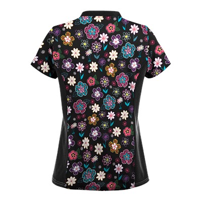 UA Wild Garden Black Scrub Top