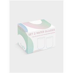 Набор стаканов для воды, 2 пр, 390 мл, стекло, зелёные, Rainbow