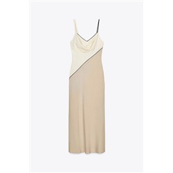 CONTRAST MIDI DRESS