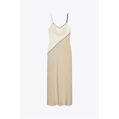 CONTRAST MIDI DRESS