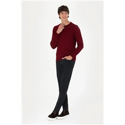 Erkek Bordo Basic Kazak