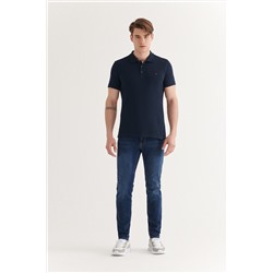 Lacivert %100 Pamuk Serin Tutan Polo Yaka T-Shirt