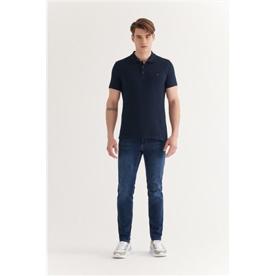 Lacivert %100 Pamuk Serin Tutan Polo Yaka T-Shirt