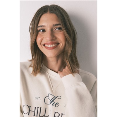 Sudadera felpa algodón blanco