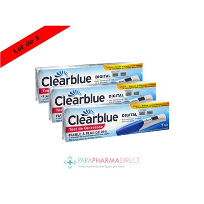 Clearblue Digital Test de Grossesse avec Estimation Age de Grossesse x3Lot  × 3