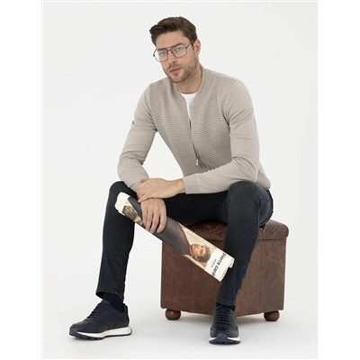 Kum Melanj Regular Fit Triko Hırka