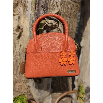 Ab.Zapatos PELLE Peque (550) Naranja oscuro+Pendientes flores PA37368 Naranja