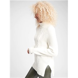 Cable-Knit Turtleneck Sweater