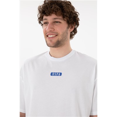 Erkek Oversize Fit Bisiklet Yaka Beyaz Tişört