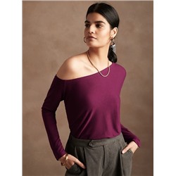 Rayon One-Shoulder Top