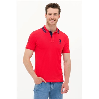 Erkek Kırmızı Basic Polo Yaka Tişört