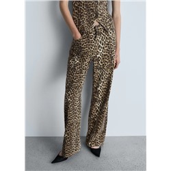 Jeans rectos tiro alto leopardo