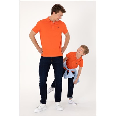 Erkek Regular Fit Polo Yaka Nar Çiçeği Basic Tişört
