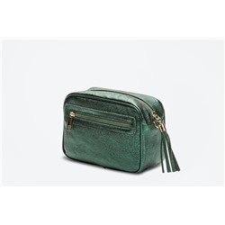 Bandolera de piel Gaby Metallic Verde oscuro