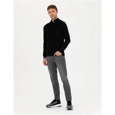 Siyah Slim Fit Kazak