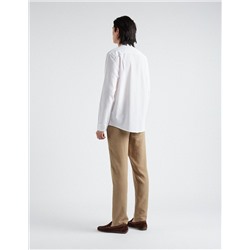 Linen Blend Trousers, Men, Brown