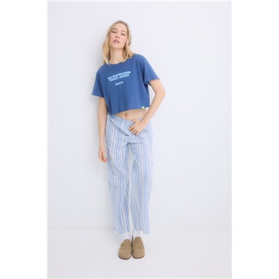 Pijama 100% algodón rayas azul