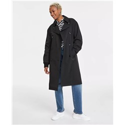 KARL LAGERFELD PARIS Women's Ruched-Sleeve Trench Coat