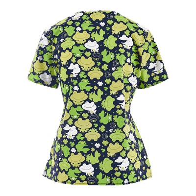 Zoe + Chloe Scrubs Just Hopping Around V-Neck Print Top