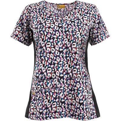 WonderWink Scrubs Four-Stretch Rodeo Drive Print Top