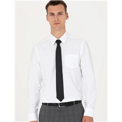 Beyaz Regular Fit Uzun Kollu Basic Gömlek