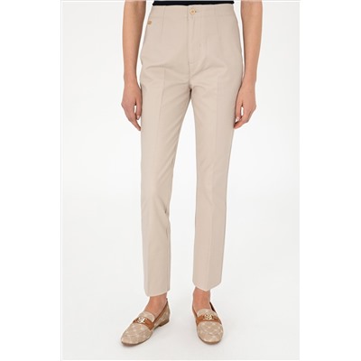 Kadın Taş Slim Flare Cropped Fit Kanvas Pantolon