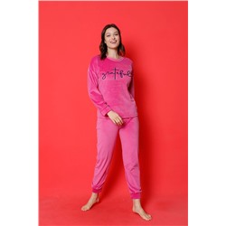 AHENGİM Woman Genç Pijama Takımı Fransız Kadife Paça Kol Manşetli Mevsimlik W20462253 1-2-10001194