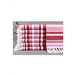 Kayra Export, Peştemal Kırmızı-pembe Organik Pamuk Peştemal 95x180 Cm Pamuk Peştemal