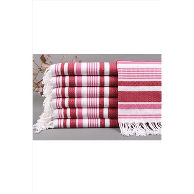 Kayra Export, Peştemal Kırmızı-pembe Organik Pamuk Peştemal 95x180 Cm Pamuk Peştemal