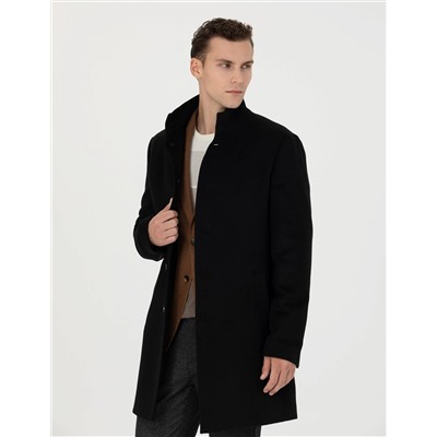 Siyah Slim Fit Palto