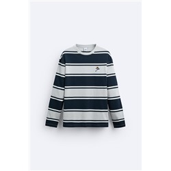 STRIPED EMBROIDERED T-SHIRT