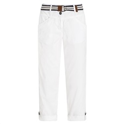 7/8 Damen Hose mit gestreiftem Gürtel