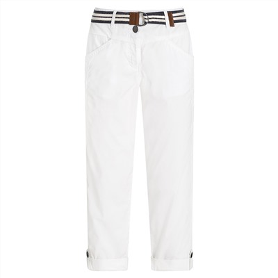 7/8 Damen Hose mit gestreiftem Gürtel