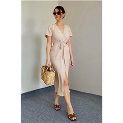 Ritnice Kadın Helen Camel Midi Elbise 1216
