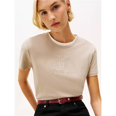 Embroidered Crest Banner Logo T-Shirt
