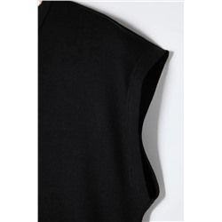 Siyah Kaşkorse Fitted/Vücuda Oturan Örme Büyük Beden Bluz TBBSS25AF00011