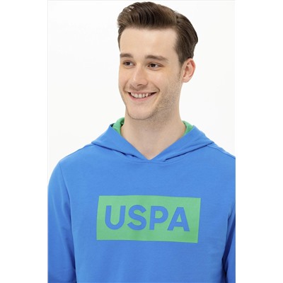 Erkek Saks Kapüşonlu Sweatshirt